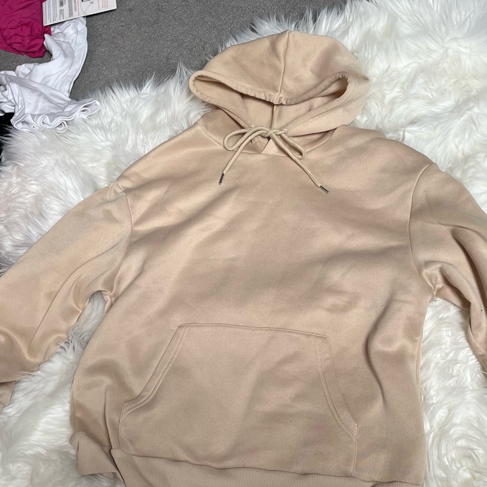 Think Happy Thoughts Tan Hoodie